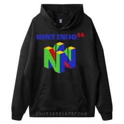 Chest Pocket N64 Hoodies Gift Idea Funny Hoodies Casual Special O-Neck Hoodies Long Sleeve