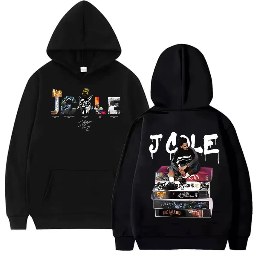 J Cole THE FALL OFF Tour Album 2026 Hoodie Men's Long Sleeve Vintage Fashion Sweatshirt Hip Hop Loose Pullover Hooded Streetwear