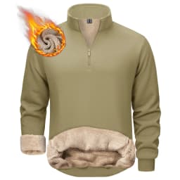 TACVASEN Mens Turtleneck Fleece Sweatshirts Casual Quarter Zip Sherpa Lined Sweatshirt Running Sports Hoodie Pullovers Tops Male