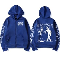 Limited Ghostemane Zipper Hoodie Graphic Print Hoodies Metal Rock Gothic Zip Up Hooded Sweatshirts Harajuku Streetwear Coats