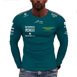 2026 Fernando Alonso Size 14 Long Sleeved T-shirt Aston Martin Quick Drying Breathable T-shirt
