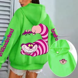 Alice in Wonderland Cheshire Cat Men Hoodie Cartoon Anime Women Pullover Tops 2026 New Casual Couple Oversized Sweatshirts