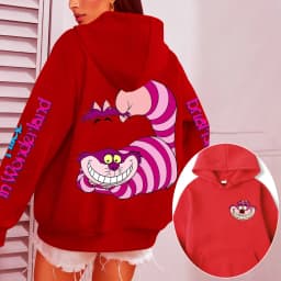 Alice in Wonderland Cheshire Cat Men Hoodie Cartoon Anime Women Pullover Tops 2026 New Casual Couple Oversized Sweatshirts