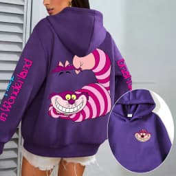 Alice in Wonderland Cheshire Cat Men Hoodie Cartoon Anime Women Pullover Tops 2026 New Casual Couple Oversized Sweatshirts