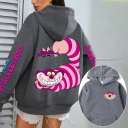 Alice in Wonderland Cheshire Cat Men Hoodie Cartoon Anime Women Pullover Tops 2026 New Casual Couple Oversized Sweatshirts