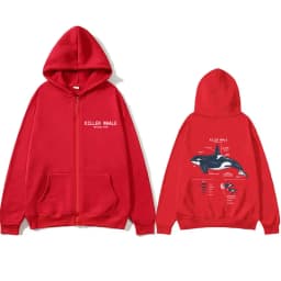 Marine Animals Killer Whale Anatomy Graphic Zipper Hoodie Men Women Casual Funny Zip Up Jacket Unisex Fashion Oversized Hoodies