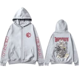 Anime Gachiakuta Rudo Graphic Zipper Hoodie Men Women Casual Oversized Zip Up Jacket Coat Male Cartoon Manga Cosplay Streetwear