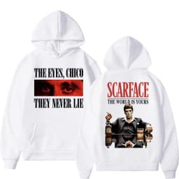 Tony Montana Scarface Vintage Style Hoodie The World Is Yours Men's Hip Hop Harajuku Hoodie Oversized Fleece Fashion Pullovers