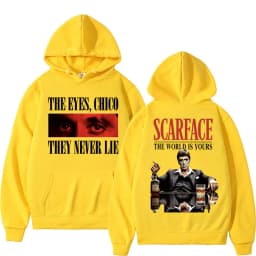 Tony Montana Scarface Vintage Style Hoodie The World Is Yours Men's Hip Hop Harajuku Hoodie Oversized Fleece Fashion Pullovers