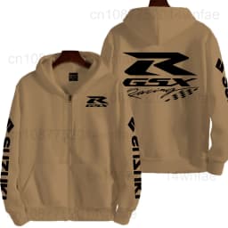 Suzuki GSXR Racing Motorcycle Men's Spring and Autumn New Zipper Hoodie Outdoor Sports Clothing Women's Running Coat