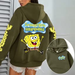 Spongebob Women Hoodie Cartoon Anime Spring Autumn Men Sweatshirt 2026 New Fashion Korean Style Couple Pullover Tops