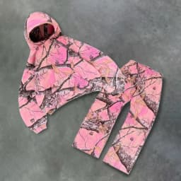 Y2K Retro Hoodie Men Camouflage Pattern Pink Sweatshirt High Street Hip Hop Streetwear Oversized Unisex Gothic Camo Hoodie Women