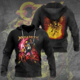 Vintage Megadeth Rock Band 3d Print Hoodies Men Women Fashion Hoodie Teens Sweatshit Unisex Sweats Women Clothing Oversized