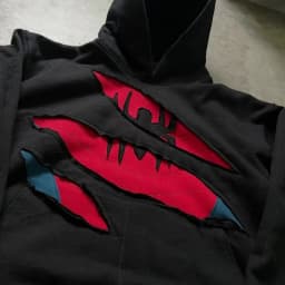 Fashion Mens Oversized Loose Fit Gothic Y2K Streetwear Hoodie American Retro Spider Patchwork Zip Up Sweatshirt Harajuku Unisex