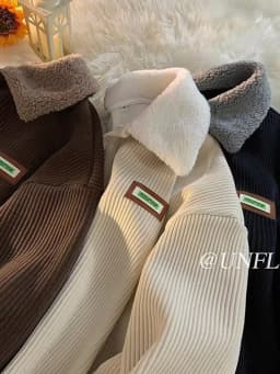 Lamb Velvet Collar Sweatshirt Men's Autumn Winter Thickened Loose Japanese Style Retro Versatile Corduroy Top Coat