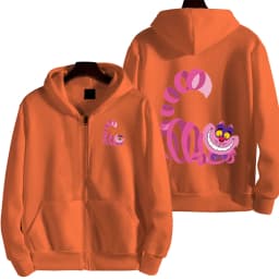 Cheshire Cat Cartoon Anime Women Zipper Hoodie Spring Autumn Alice In Wonderland Fashion Men Sweatshirt Couple Jackets Coats