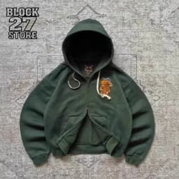 American Retro Tiger Embroidery Zip Hoodies Man Spring Loose Street Style Casual Long Sleeve Tops Female Daily Fashion Outerwear