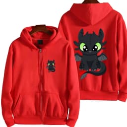 Toothless cartoon animation 2026 new style Harajuku street men's oversized thick zipper women's couple hooded coat