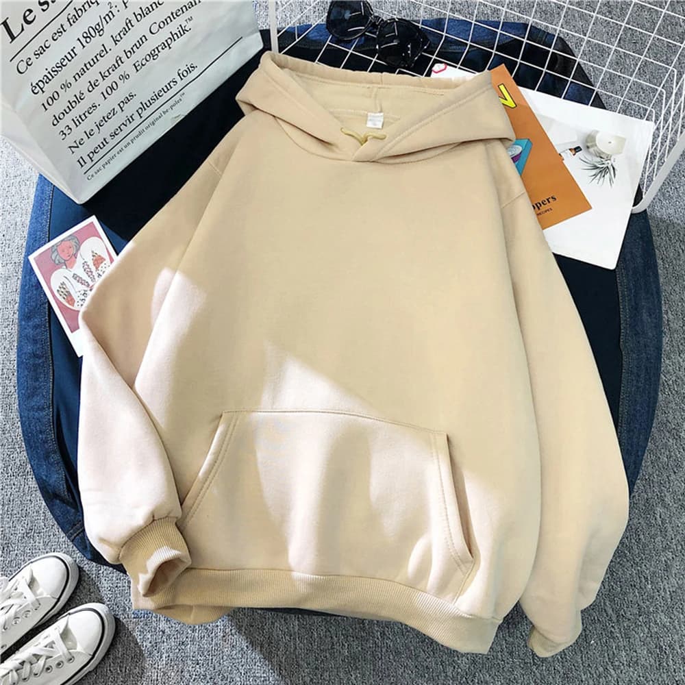 Men's and Women's Solid Color Sweatshirt Pocket Hoodies Sports Fitness Fashionable Casual Pullovers Hoodies Multi Color