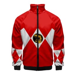 Coats Anime Mighty Morphin Cosplay Costume Hoodies 3D Printed Stand Collar Zipper Jacket Sportswear Sweatshirt