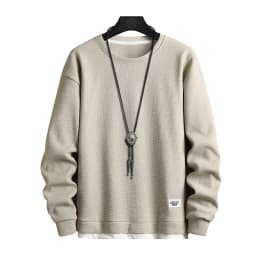 2027 Solid Color Sweatshirt Men Harajuku Hoodies O Neck long Sleeve Casual Sweatshirt Mens Pullover Tops Streetwear Man Hoodies