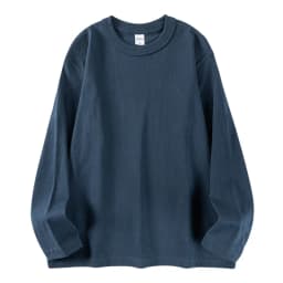 400g Heavyweight 100%Cotton Long Sleeve T-Shirt for Men, Autumn and Winter White Base Layer, Men's Three-Needle Thick Sweatshirt
