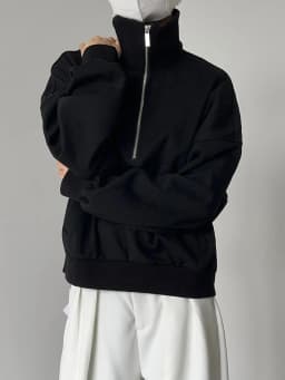 Unisex Hoodies Cardigan Half Zip Hoodie For Men Retro Jacket Sweatshirt Vibe & Stand Collar Design Sweater