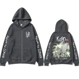 Rock Band Korn Follow The Leader Tour 2014 Zipper Hoodie Men Women Retro Gothic Metal Zip Up Jacket Casual Oversized Sweatshirts