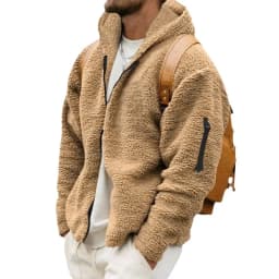 Men Fleece Hoodie Coats Autumn Winter Male Warm Hoody Zip Up Loose Sweatshirt Coats Outwear FYY-90094