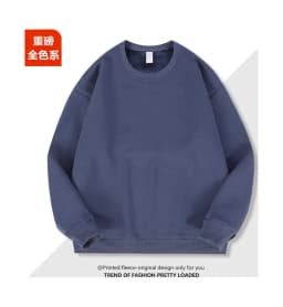 2026 Burgundy 500g Heavyweight Fleece-Lined Crew Neck Sweatshirt Unisex Autumn Winter Base Shirt Pullover Loose Top