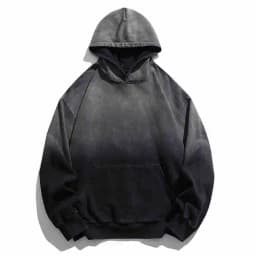 Mens Heavyweight Cotton Hoodie Oversized Streetwear Spring Autumn Garment Dyed Washed Ombre Pullover High Quality Sweatshirt