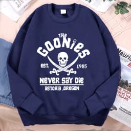 The Goonies Never Say Die Printing Hoody Man Hip Hop O-Neck Menswear Fashion Fitness Hoodie Crewneck Loose Fleece Sweatshirt