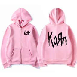 Korn Rock Band Letter Logo Zipper Hoodie Men's Metal Gothic Vintage Oversized Zip Up Hoodies Streetwear Punk Sweatshirts Jackets