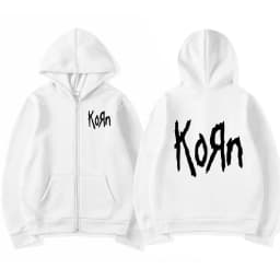 Korn Rock Band Letter Logo Zipper Hoodie Men's Metal Gothic Vintage Oversized Zip Up Hoodies Streetwear Punk Sweatshirts Jackets