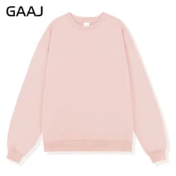 GAAJ 100% Cotton Sweatshirt Men Women,Brand Solid Streetwear,Autum Winter Long Sleeve Pullover,Quality Unisex Clothing,320Gsm
