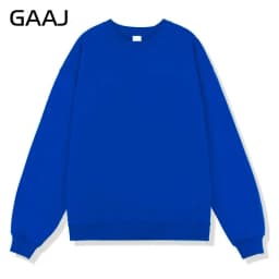 GAAJ 100% Cotton Sweatshirt Men Women,Brand Solid Streetwear,Autum Winter Long Sleeve Pullover,Quality Unisex Clothing,320Gsm