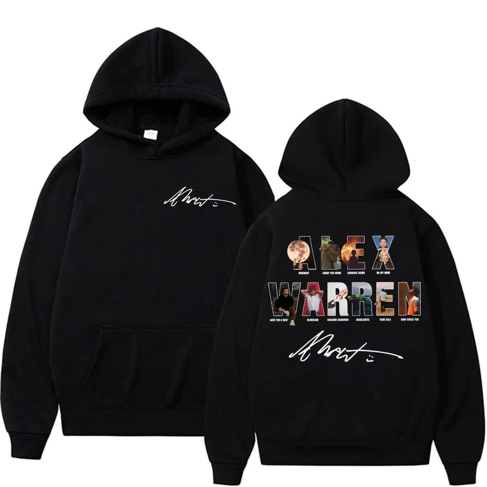 Alex Warren Album Song Titles Music Merch Hoodies Men Women Fashion Retro Long Sleeve Pullovers Winter Casual Fleece Sweatshirts