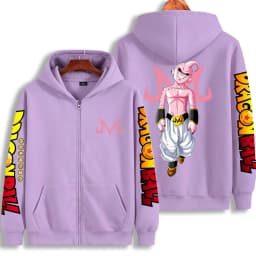 Dragon Ball Majin Buu Zip Up Hoodie Japanese Anime Fashion Y2K Hooded Jacket Streetwear Casual Sweatshirt Men's Couple Coat