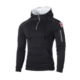 Men Hoodies Sweatshirts Fashion Zipper Long Sleeve Hooded Hoodie Mens Casual Hoody Outwear Hip Hop Streetwear Solid Hoodie Men