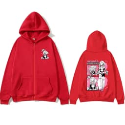 Anime My Hero Academia Zipper Hoodie Cartoon Ochaco Uraraka Zip Up Jacket Men Women Y2k Cute Kawaii Oversized Zip Up Sweatshirt