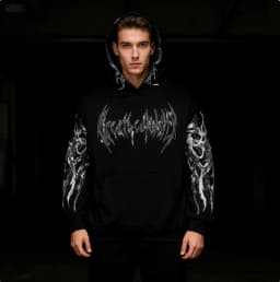 Autumn/Winter Men's Fleece Hoodie Evil Blood Super Size Casual Hoodie Street Hip-hop Personality Printed SportsHoodie Sweatshirt