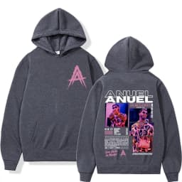 Rapper Anuel AA Real Hasta La Muerte Album Tour Hoodie Streetwear Men Women Vintage Hip Hop Pop Music Hoodies Casual Sweatshirts