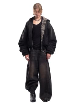Mens Womens American Street Camouflage Cropped Zip Up Hoodie Loose Fit Drop Shoulder Reversible Jacket Casual Streetwear Top