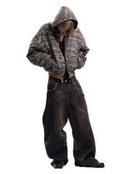 Mens Womens American Street Camouflage Cropped Zip Up Hoodie Loose Fit Drop Shoulder Reversible Jacket Casual Streetwear Top