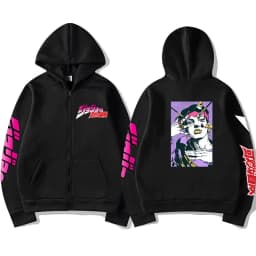 JoJo Bizarre Adventure Zip Up Hoodie Japanese Anime Funny Zipper Sweatshirt Manga Harajuku Cartoon Hip Hop Clothes Unisex Hooded