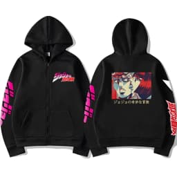 JoJo Bizarre Adventure Zip Up Hoodie Japanese Anime Funny Zipper Sweatshirt Manga Harajuku Cartoon Hip Hop Clothes Unisex Hooded