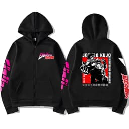 JoJo Bizarre Adventure Zip Up Hoodie Japanese Anime Funny Zipper Sweatshirt Manga Harajuku Cartoon Hip Hop Clothes Unisex Hooded