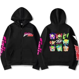 JoJo Bizarre Adventure Zip Up Hoodie Japanese Anime Funny Zipper Sweatshirt Manga Harajuku Cartoon Hip Hop Clothes Unisex Hooded