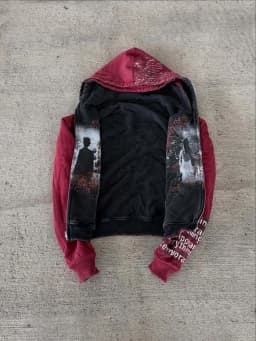 Unisex Y2K Heavyweight Hoodie Double-Sided Print Dark Grunge Harajuku Streetwear Personalized Design for Niche Market