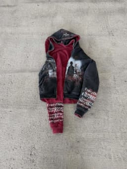 Unisex Y2K Heavyweight Hoodie Double-Sided Print Dark Grunge Harajuku Streetwear Personalized Design for Niche Market